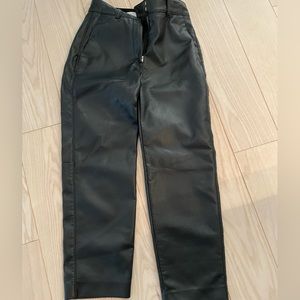 Babaton cropped leather pants 0